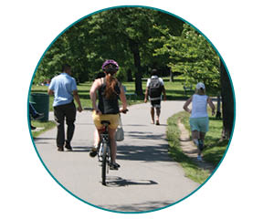 Image of a bicycle/pedestrian path.